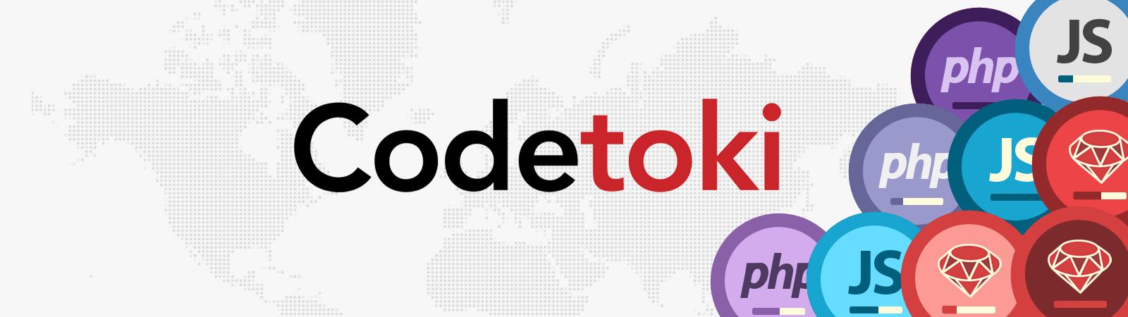 Codetoki banner showing supported programming languages and the product promise.